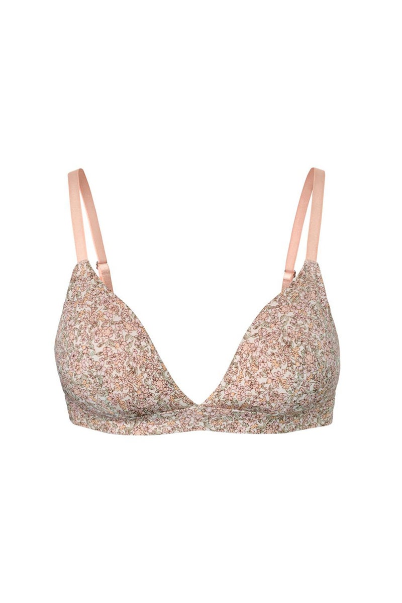 Tchibo Women Floral Print Padded Soft Bra, Peach - Image 2