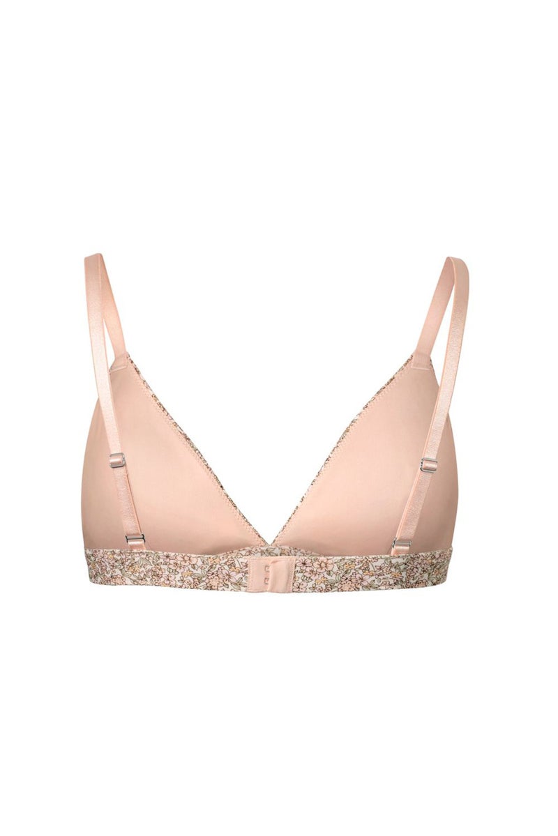 Tchibo Women Floral Print Padded Soft Bra, Peach - Image 3