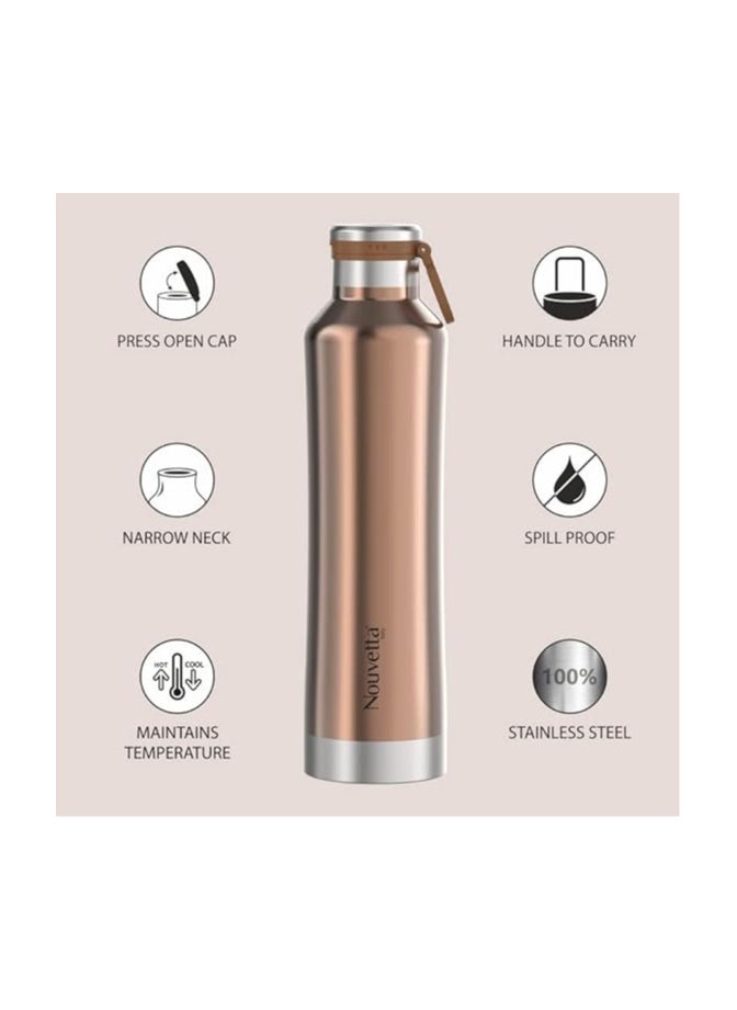 Atlasware Nouvetta Jet Double Wall Stainless Steel Flask Bottle, 750 ml- Pink  - Image 4