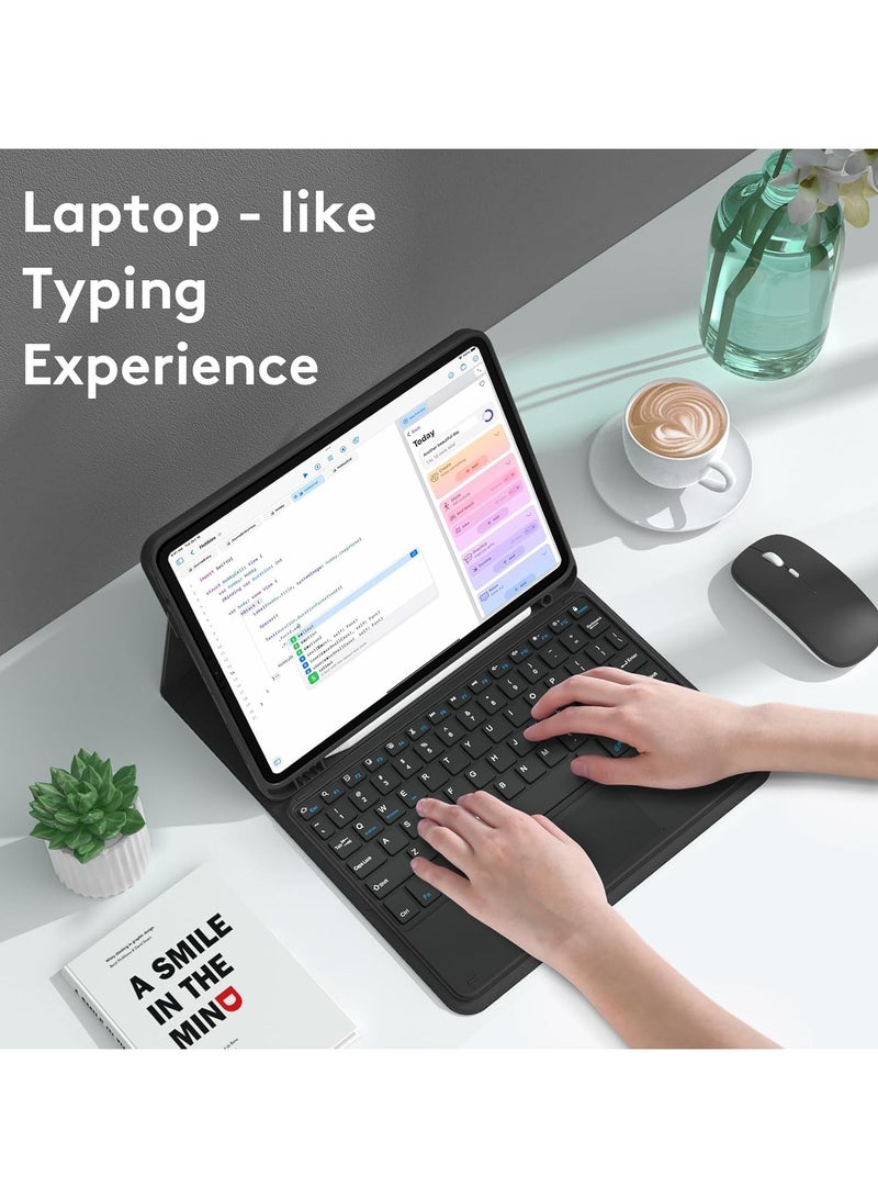 general Arabic and English Keyboard Case for IPad Air 11 Inch 2024 (Model:A2899;A2900),With Mouse and Pen Slot,Detachable Keyboard Case - Image 2