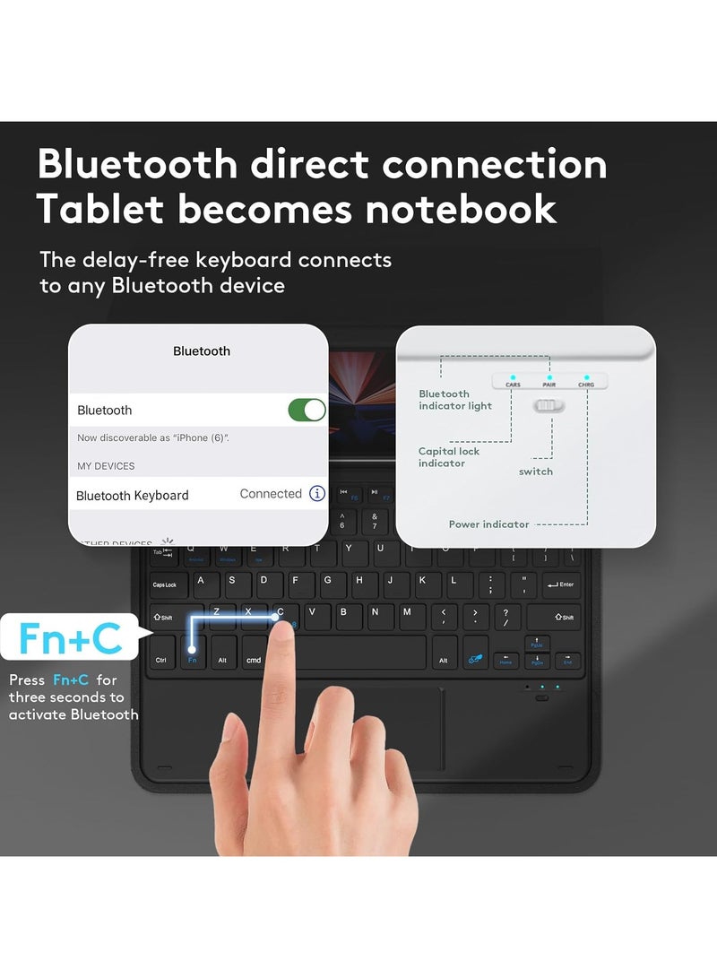 general Arabic and English Keyboard Case for IPad Air 11 Inch 2024 (Model:A2899;A2900),With Mouse and Pen Slot,Detachable Keyboard Case - Image 5