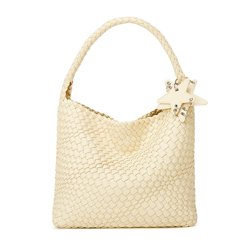 Advanced Niche Design Handmade Woven Bag Large Capacity Tote Bag Casual Lazy Style Shoulder Underarm Bucket Bag - Image 1