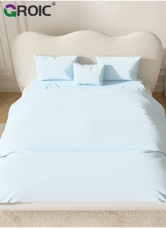 GROIC Disposable Bed Sheets with Flat Sheet,Quilt Cover,and 2 pillow cases,Disposable Fitted Sheets Travel Bedding Cover for Hotel, Disposable Travel Sheet with Quilt Cover and Pillowcase for Travel  - Image 1