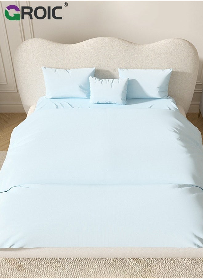 GROIC Disposable Bed Sheets with Flat Sheet,Quilt Cover,and 2 pillow cases,Disposable Fitted Sheets Travel Bedding Cover for Hotel, Disposable Travel Sheet with Quilt Cover and Pillowcase for Travel  - Image 1