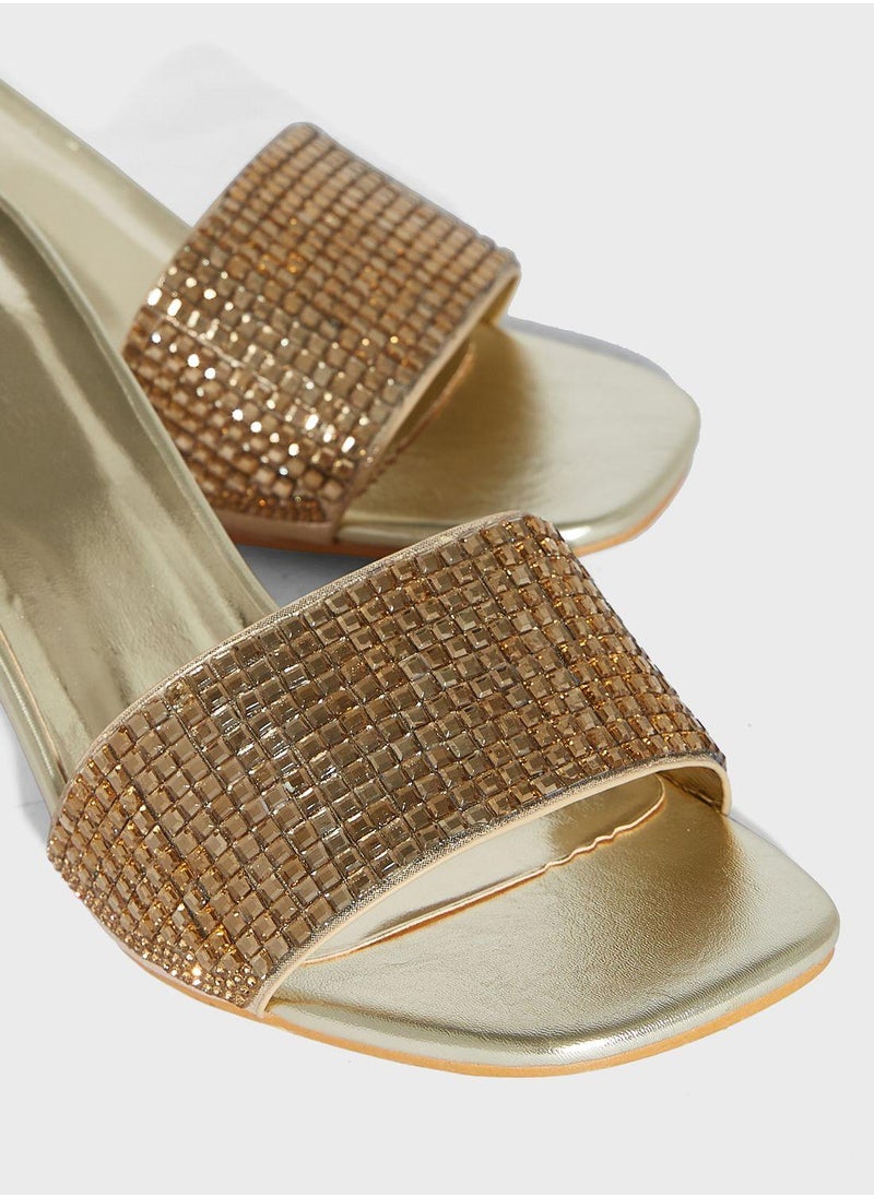 FYOR - One Strap Mid Heel Sandals - Image 1