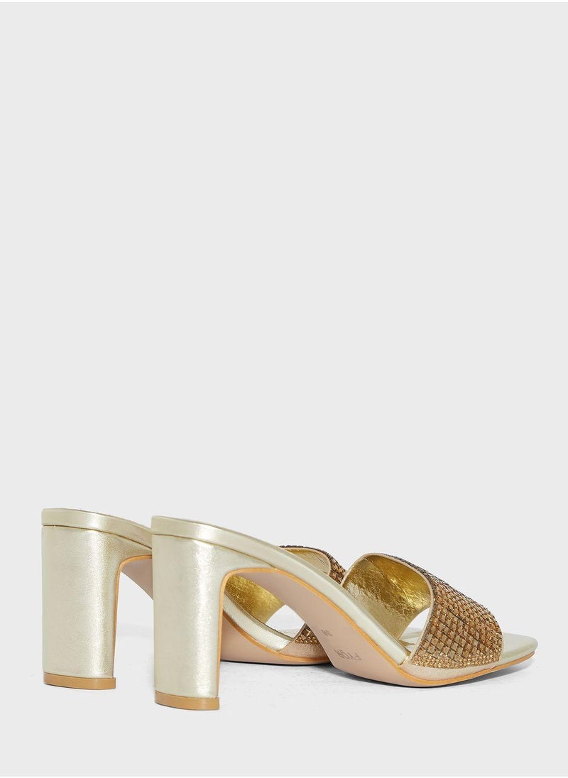 FYOR - One Strap Mid Heel Sandals - Image 1