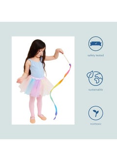 Sarah's Silks Sarah's Silks Mini Rainbow Streamer - Long Ribbon Wand for Kids, Pretend Play, Dance, Baton Stick Twirling, and Gymnastics Party Favors | 100% Silk and Wood Montessori and Waldorf Toys (2)  - Image 4