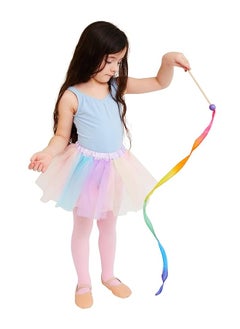 Sarah's Silks Sarah's Silks Mini Rainbow Streamer - Long Ribbon Wand for Kids, Pretend Play, Dance, Baton Stick Twirling, and Gymnastics Party Favors | 100% Silk and Wood Montessori and Waldorf Toys (2)  - Image 2