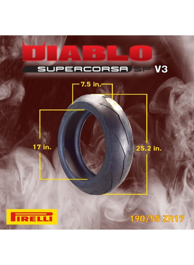 بيريلي إطار Pirelli ديابلو روسو IV كورسا خلفي للدراجات النارية 190/55 ZR17 (75W) بدون أنبوب – سبور راديال - Image 3