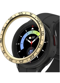 Y&D Bezel Loop Compatible for Samsung Watch 5 Pro Ring, Stainless Steel Anti Scratch Adhesive Frame Lightweight Cover Galaxy 45mm Gold  - Image 1