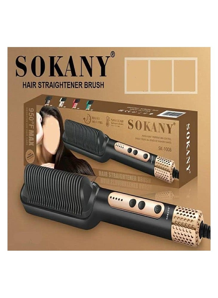sokany Sk-1008 Hair Straightener Brush Multicolour - Image 2