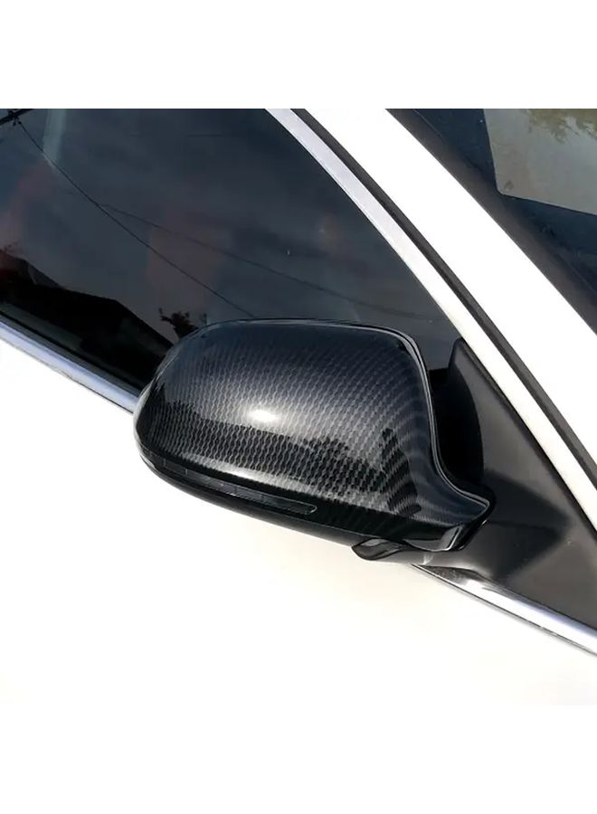 Carbon Fiber Pattern Rearview Mirror Housing Cover For Audi A4 B8 A6 C6 Q3 Scratch Resistant Protective Exterior Mirror Cap Polished Finish Vehicle Specific Fit Elegant Luxury Car Accessory Mirror Protection Sleek Design Durable Cover - Image 3