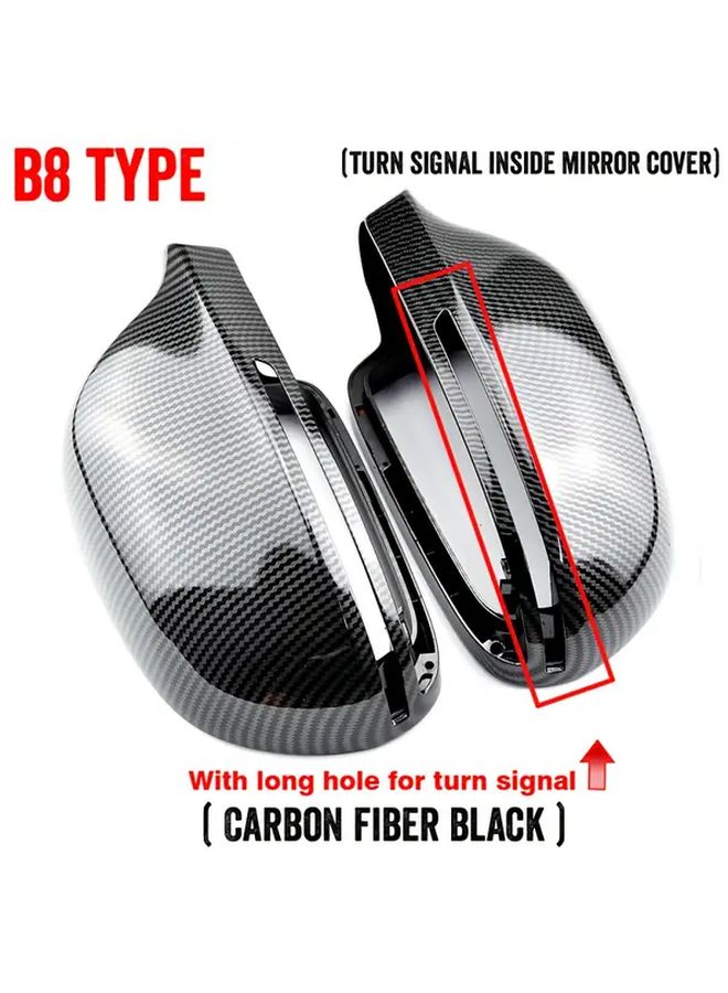 Carbon Fiber Pattern Rearview Mirror Housing Cover For Audi A4 B8 A6 C6 Q3 Scratch Resistant Protective Exterior Mirror Cap Polished Finish Vehicle Specific Fit Elegant Luxury Car Accessory Mirror Protection Sleek Design Durable Cover - Image 5
