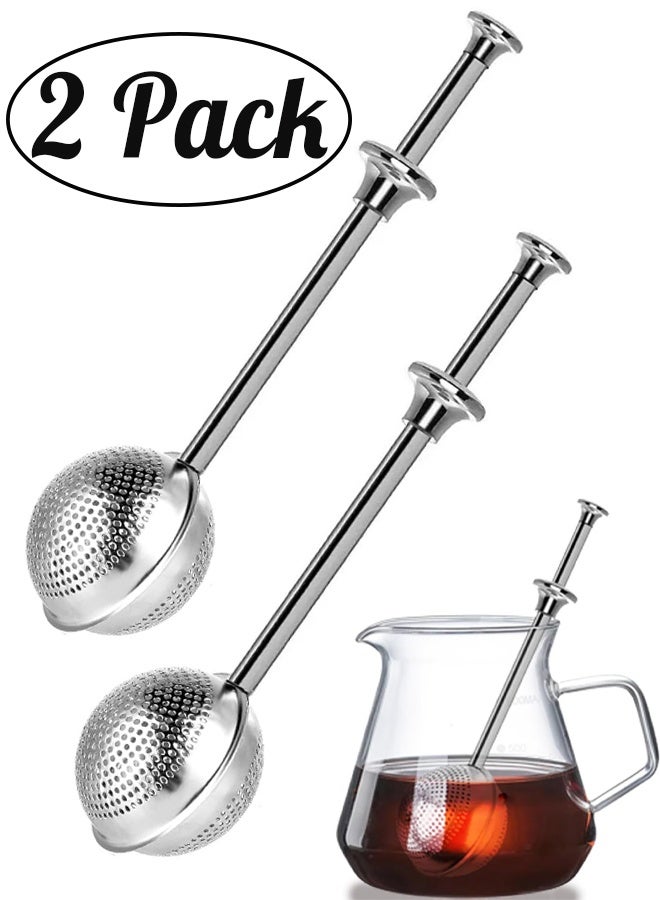 2Pack شاي الشاي الشاي Infuser لورقة الشاي الشاي مصفاة شاي الشاي الشاي فضفاضة مصفاة الشاي الفولاذ المقاوم للصدأ شاي فضفاضة شاي شاي سهلة سهلة شاي ناعم - Image 1