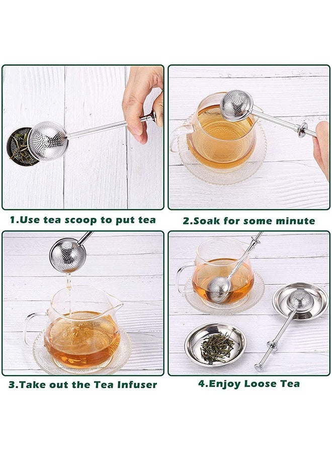 2Pack شاي الشاي الشاي Infuser لورقة الشاي الشاي مصفاة شاي الشاي الشاي فضفاضة مصفاة الشاي الفولاذ المقاوم للصدأ شاي فضفاضة شاي شاي سهلة سهلة شاي ناعم - Image 4