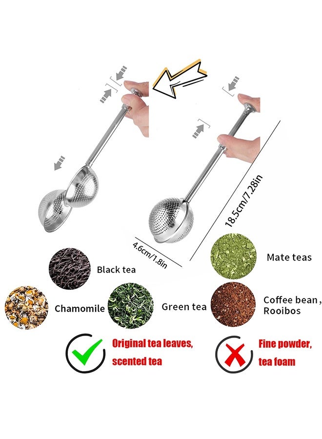 2Pack شاي الشاي الشاي Infuser لورقة الشاي الشاي مصفاة شاي الشاي الشاي فضفاضة مصفاة الشاي الفولاذ المقاوم للصدأ شاي فضفاضة شاي شاي سهلة سهلة شاي ناعم - Image 5