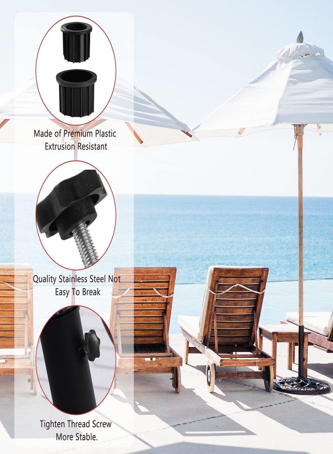 CANIPHA 6 Pcs Umbrella Base Stand Replacement Parts,Patio Umbrella Base Replacement Parts Outdoor Umbrella Hole Ring Plug Cover with M8 Thread Screw Replacement Hand Knob for Backyard Patio Table Decks(Black) - Image 5