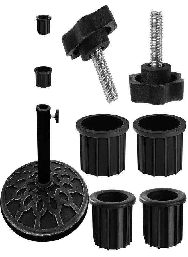 CANIPHA 6 Pcs Umbrella Base Stand Replacement Parts,Patio Umbrella Base Replacement Parts Outdoor Umbrella Hole Ring Plug Cover with M8 Thread Screw Replacement Hand Knob for Backyard Patio Table Decks(Black) - Image 1