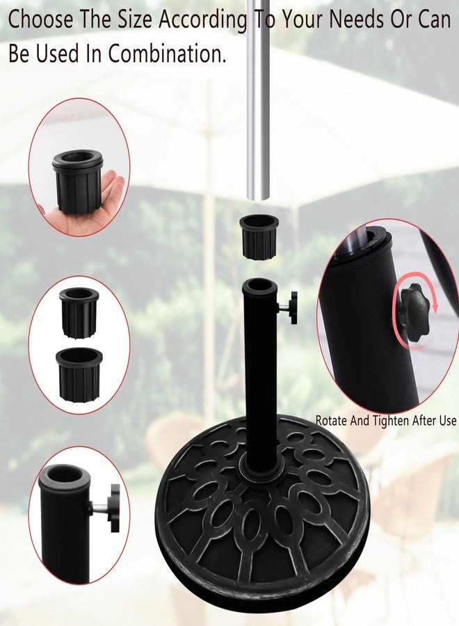 CANIPHA 6 Pcs Umbrella Base Stand Replacement Parts,Patio Umbrella Base Replacement Parts Outdoor Umbrella Hole Ring Plug Cover with M8 Thread Screw Replacement Hand Knob for Backyard Patio Table Decks(Black) - Image 4