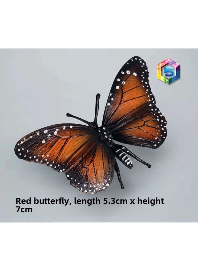 Simulation Animal Insect Model Cognitive Toy Spider Butterfly Bee Cockroach Caterpillar And Other Animal Model Toy-Color:Red Butterfly  - Image 1