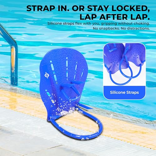 Nivia Padel Pro, Swimming Hand Paddles with Adjustable Silicone Straps, Swim Diving Training Hand Paddles, for Adults (Medium) - Image 3
