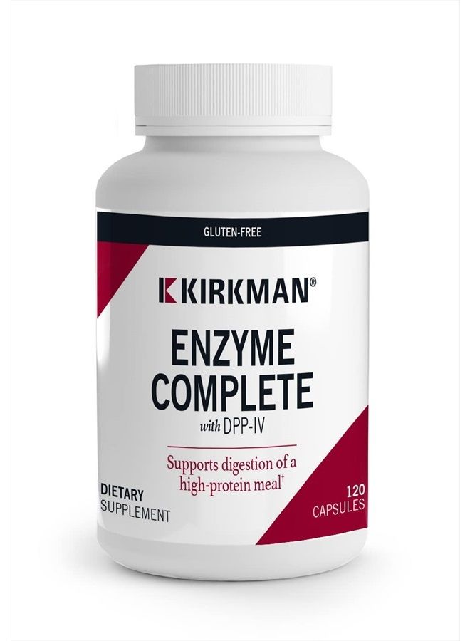 Kirkman Enzyme Complete/DPP-IV - 120 Capsules - Potent Digestive Aid - Broad Spectrum Digestive Enzyme - Hypoallergenic - Image 1