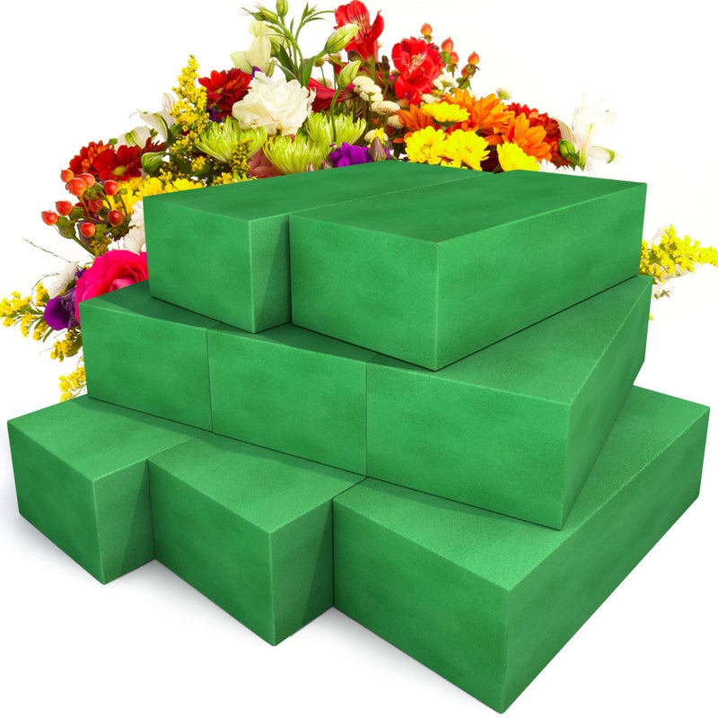 Max Shape Pack of 8 Large Size Floral Foam Blocks for Fresh and Artificial Flowers 9 L x 4 W Wet Florist Foam Blocks for Wedding Holiday Decorations 8 Pack