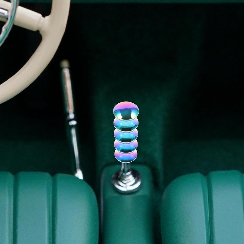 PRETYZOOM Universal Aluminum Alloy Manual Shift Knob, Blue Gradient Metallic Gear Stick Handle, Anti-Slip Matte Finish Car Transmission Replacement for Manual Vehicles - Image 5