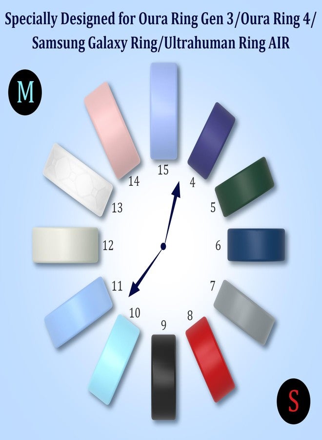 YWXTW [عبوة من 12 غطاء خاتم لخواتم Oura Ring 3/4/Samsung Ring/Ultrahuman Ring، [تصميم مُحسّن مضاد للانزلاق] واقي خاتم سيليكون مضاد للخدش بنسيج معيني للرجال والنساء، متعدد الألوان - براءة اختراع قيد الانتظار - Image 3