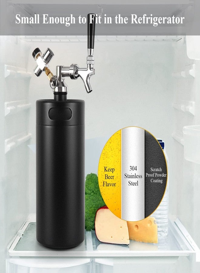 Dbgogo 128 OZ Mini Keg Growler Beer Tap System with Keg Sleeve, 0-60 PSI Keg CO2 Regulator Stainless Core Draft Beer Faucet Self-Closing Spring Brew Hose Kegerator Craft Carbonation Dispenser - Image 5