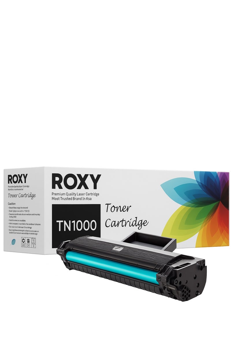 Roxy TN1000 Black Compatible Toner Cartridge for Brother Printers, HL-1110/1112A/1210/1212, DCP-1510/1512/1610/1612, MFC1810/1815/1990 - Image 1