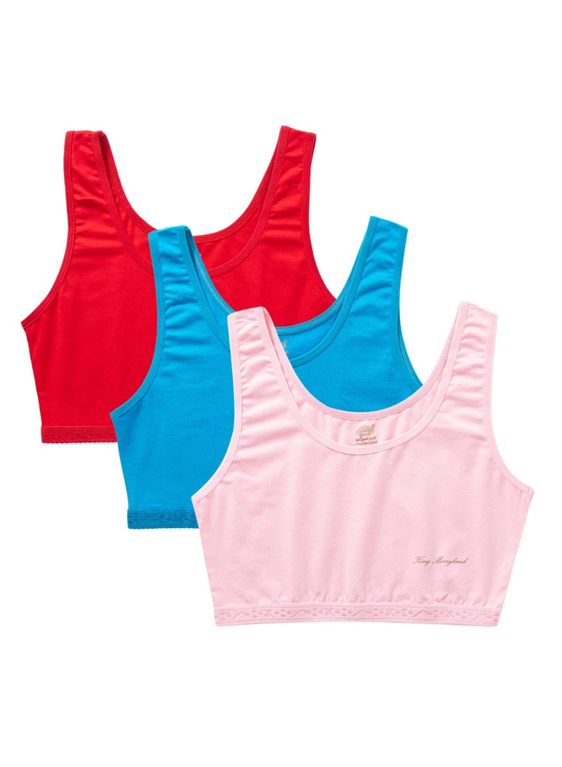 King Merryland Pack of 3 Cotton Non Padded Soft Bra for Women - Image 2