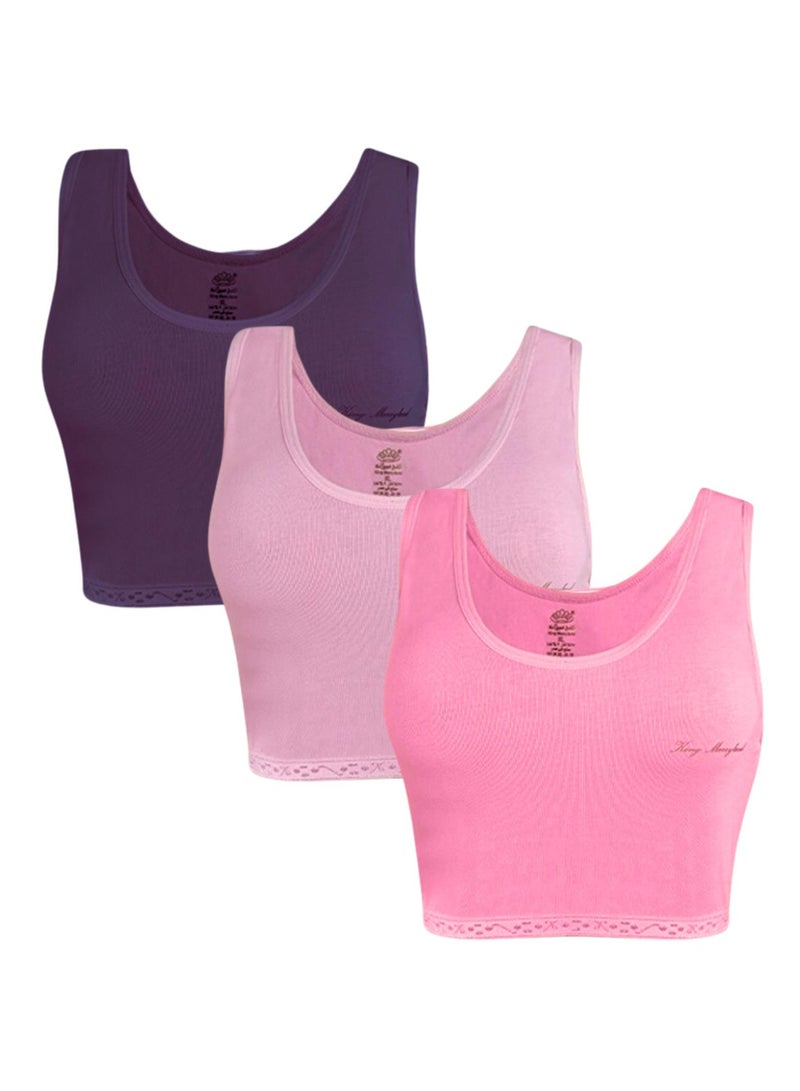 King Merryland Pack of 3 Cotton Non Padded Soft Bra for Women  - Image 2