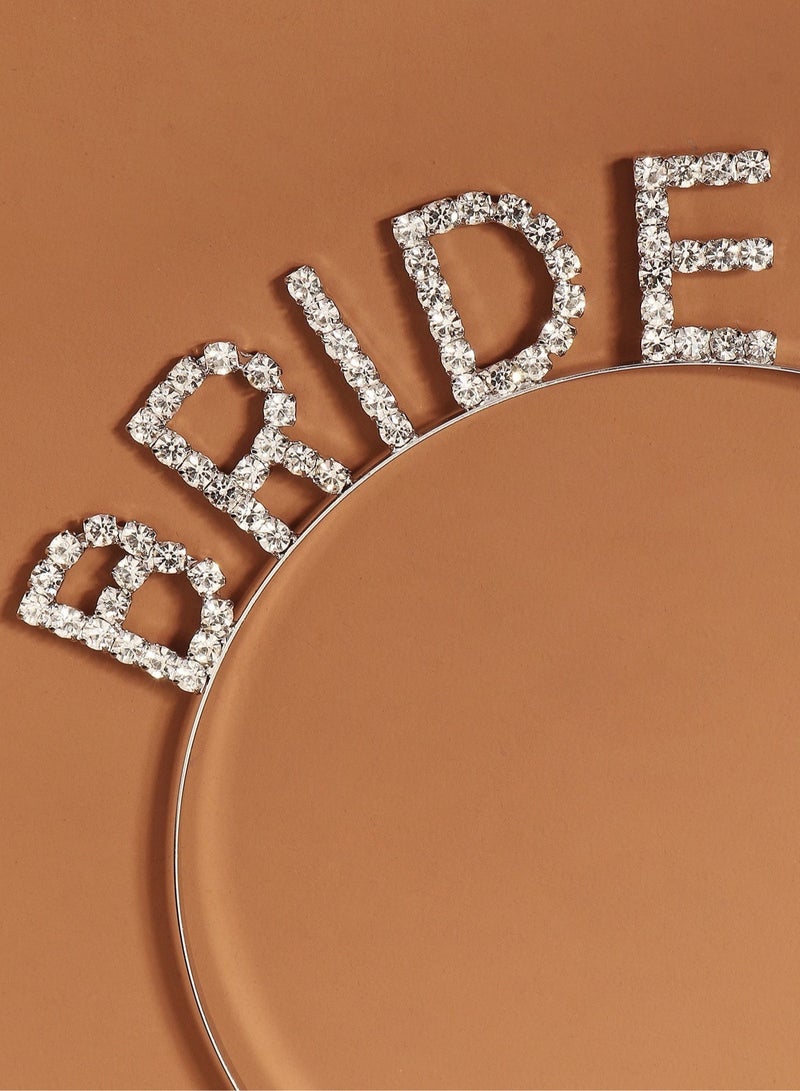 زينه عروس طوق شعر بتصميم كلمة عروس مزين باحجار الراين اللامعه يبرز جمال العروس في ليلة توديع العزوبية أو يوم الزفاف. - Image 2