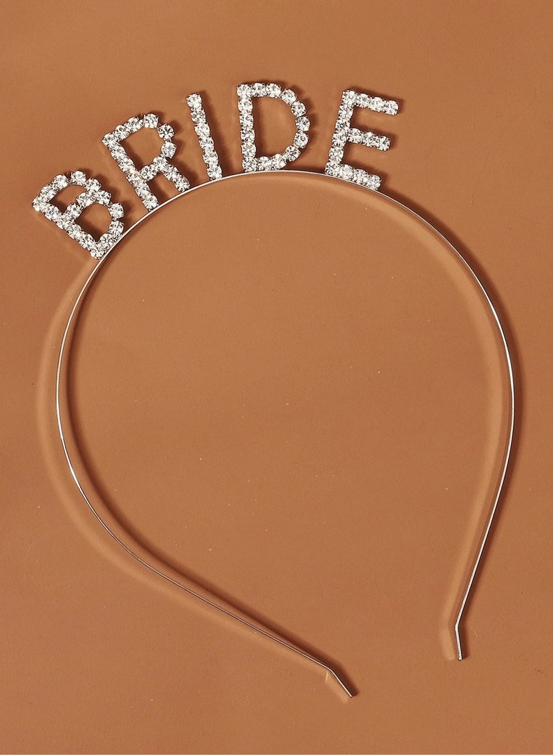 زينه عروس طوق شعر بتصميم كلمة عروس مزين باحجار الراين اللامعه يبرز جمال العروس في ليلة توديع العزوبية أو يوم الزفاف. - Image 3