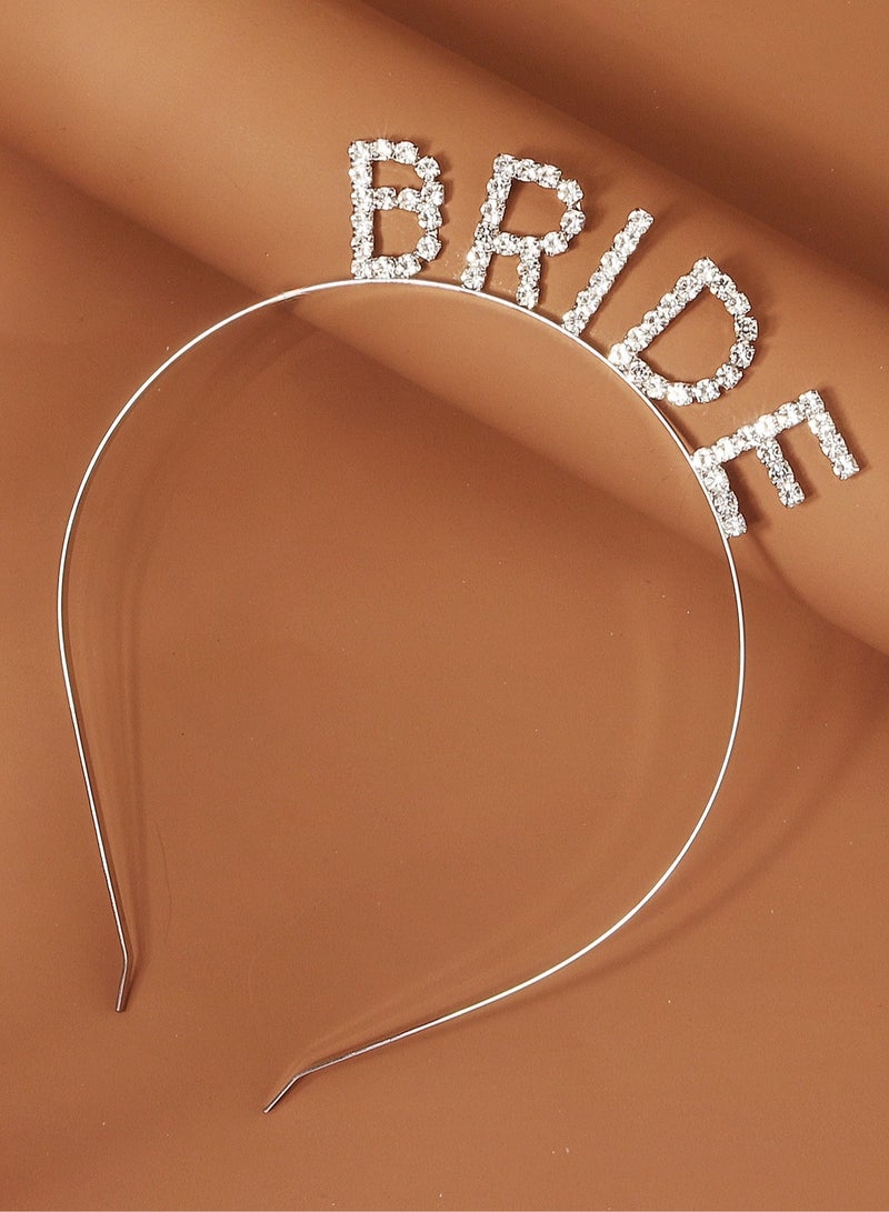 زينه عروس طوق شعر بتصميم كلمة عروس مزين باحجار الراين اللامعه يبرز جمال العروس في ليلة توديع العزوبية أو يوم الزفاف. - Image 4