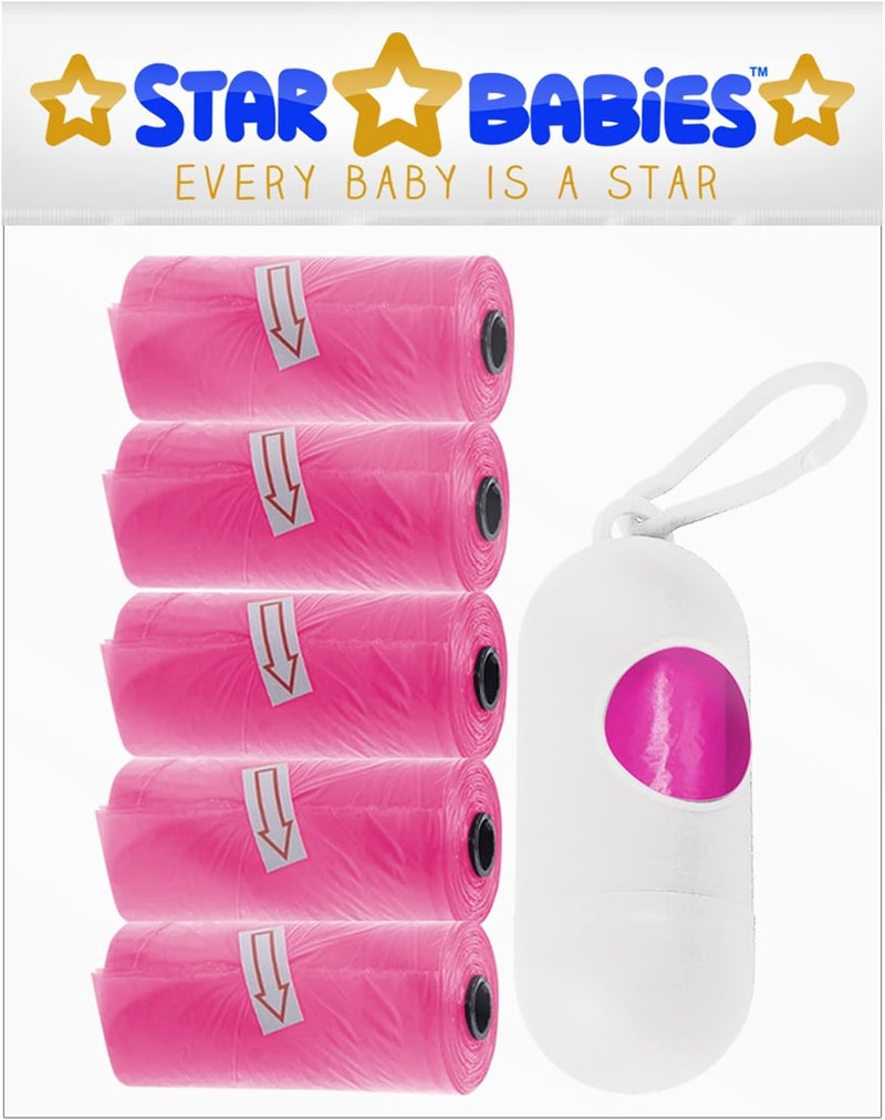 Pack Of 5 Scented Bag Pink With White Dispenser - Image 1