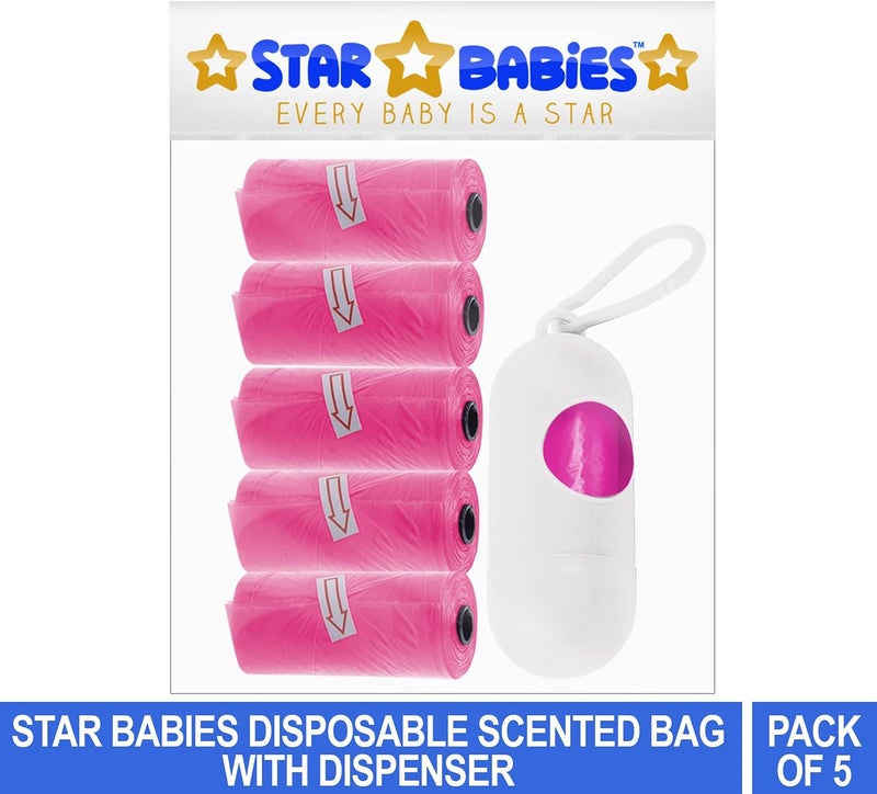 Pack Of 5 Scented Bag Pink With White Dispenser - Image 2