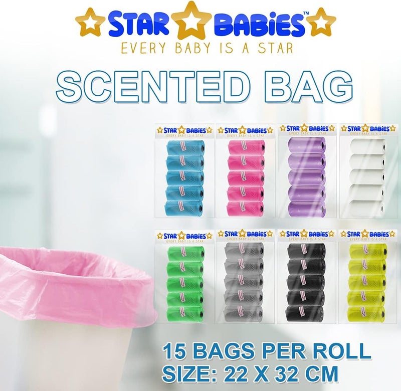 Pack Of 5 Scented Bag Pink With White Dispenser - Image 5