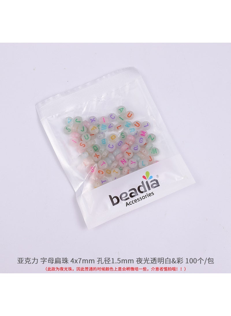 Generic 4*7mm acrylic loose beads English letter flat beads diy children's early education beaded jewelry accessories bracelet weaving - Image 3