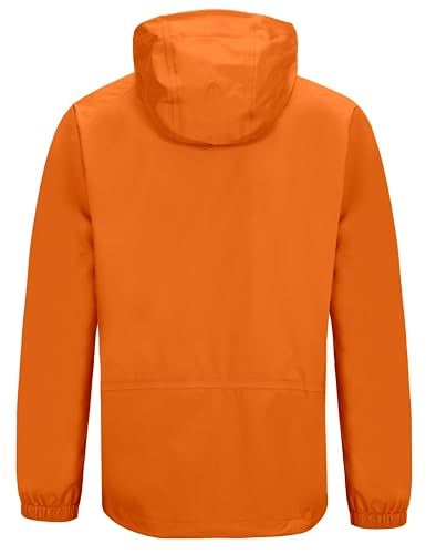 Little Donkey Andy Men's High-performance Waterproof Rain Jacket Ultra Lightweight Outdoor Rain Coat Shell for Golf Orange S - Image 3