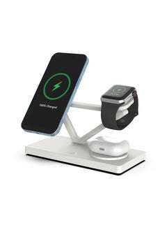 New Cross-Border Magnetic Five-One Wireless Charger Suitable For Apple Earphones Watch Ultra-Fast Charging Stand CE Certified White