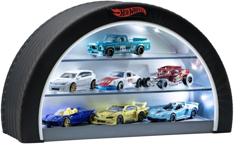 Paladone Hot Wheels Display Case Light - Officially Licensed Mattel Merchandise, Light Up Case Holds 8 Cars, Wheel Shaped Wall Moutable or Freestanding, Gift for Collectors - Image 3