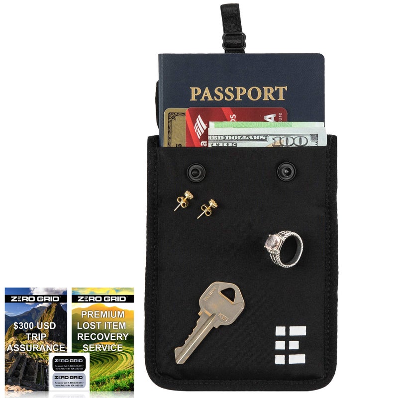Zero Grid Hidden Bra Wallet - Travel Pouch & Secret Pocket for Passport, Money & Valuables - Undercover Bra Stash Fits All Bra Sizes - Image 2