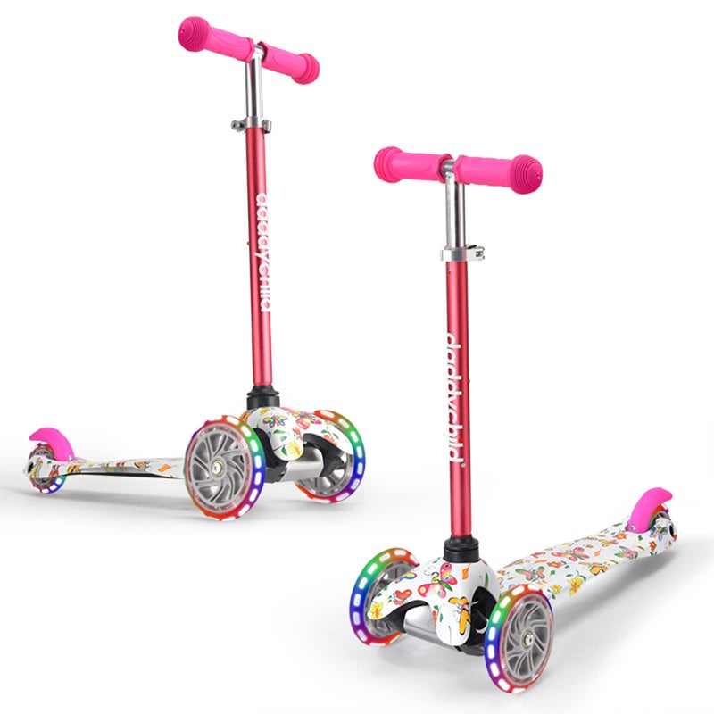 Scooter for Kids Ages 35 with Flash Wheels Kids Scooter 4 Adjustable Height Toddler Scooter Mini Kick Scooters for Children 3 Wheel Scooter for Kids for Girls Boys Learn to Steer