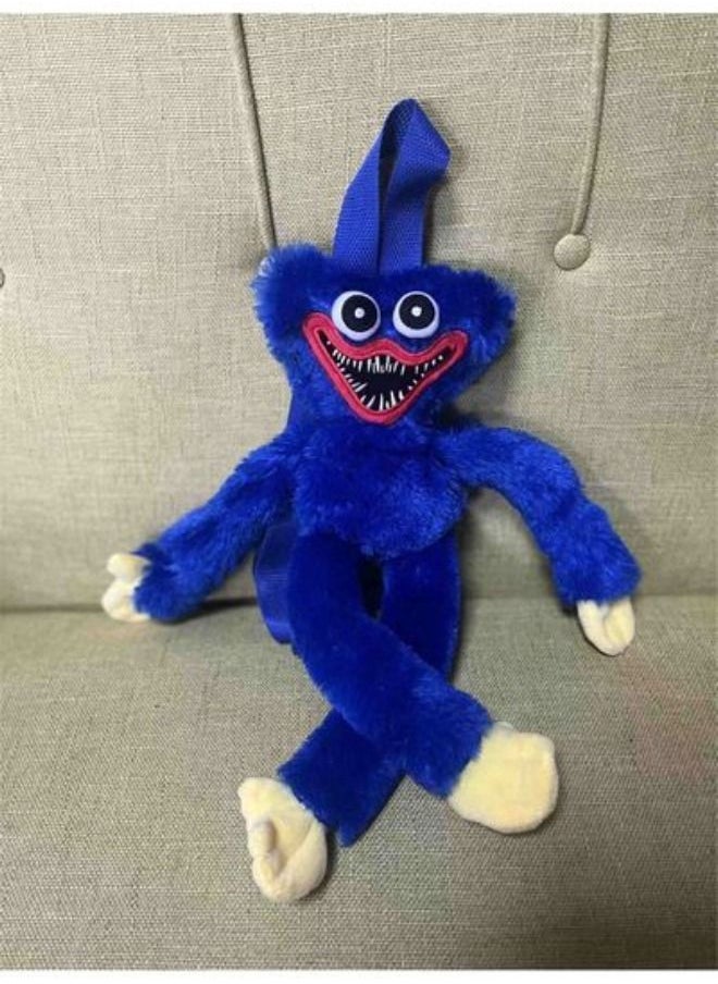Y&D Plush Backpack Huggy Wuggy Poppy Toy Big Soft Stuffed Horror Cute Funny Cartoon Bag For Kids(Blue)  - Image 2