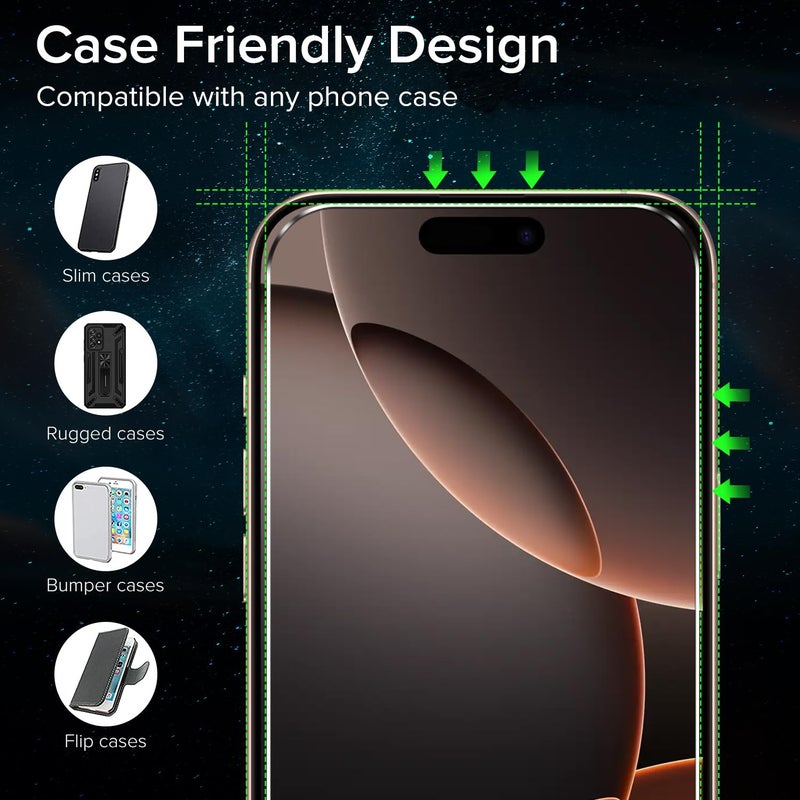 ivoler 2-Pack Tempered Glass for iPhone 16 Pro Max 6.9" Screen Protector with [Alignment Frame], Anti-Scratch, Case Friendly, Transparent HD Clear Film - Image 5