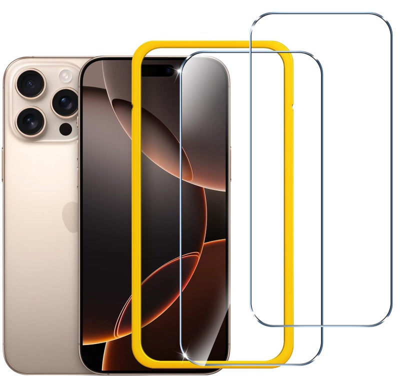 ivoler 2-Pack Tempered Glass for iPhone 16 Pro Max 6.9" Screen Protector with [Alignment Frame], Anti-Scratch, Case Friendly, Transparent HD Clear Film - Image 1