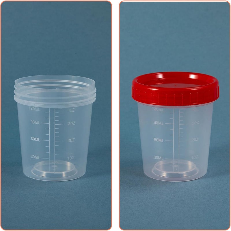 JFRHUDS Specimen Cups with Lids 15 Pcs 4oz Disposable Urine Cups with Sealing Cover Specimen Container with Leak Proof Screw on Sample Collection Kit for Safe Urine Pee Sample Analysis Testing - Image 4
