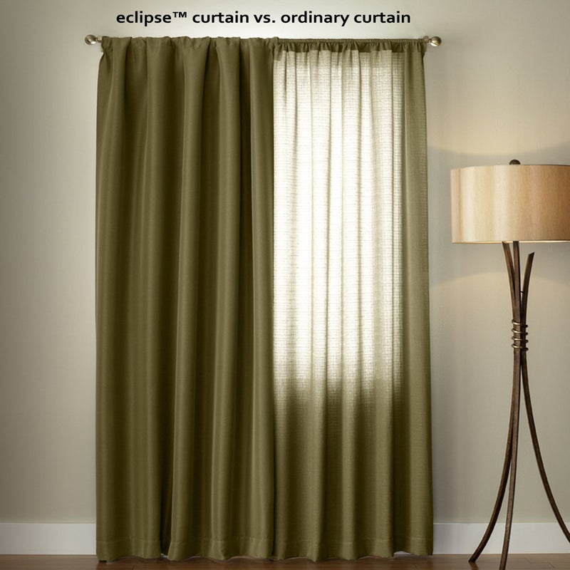 إكليبس Eclipse Kendall Modern Blackout Thermal Rod Pocket Window Starting لغرفة النوم أو غرفة المعيشة (لوحة واحدة) 42 في × 84 باللون الأبيض - Image 5